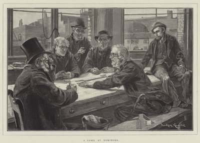 A Game at Dominoes by Davidson Knowles
